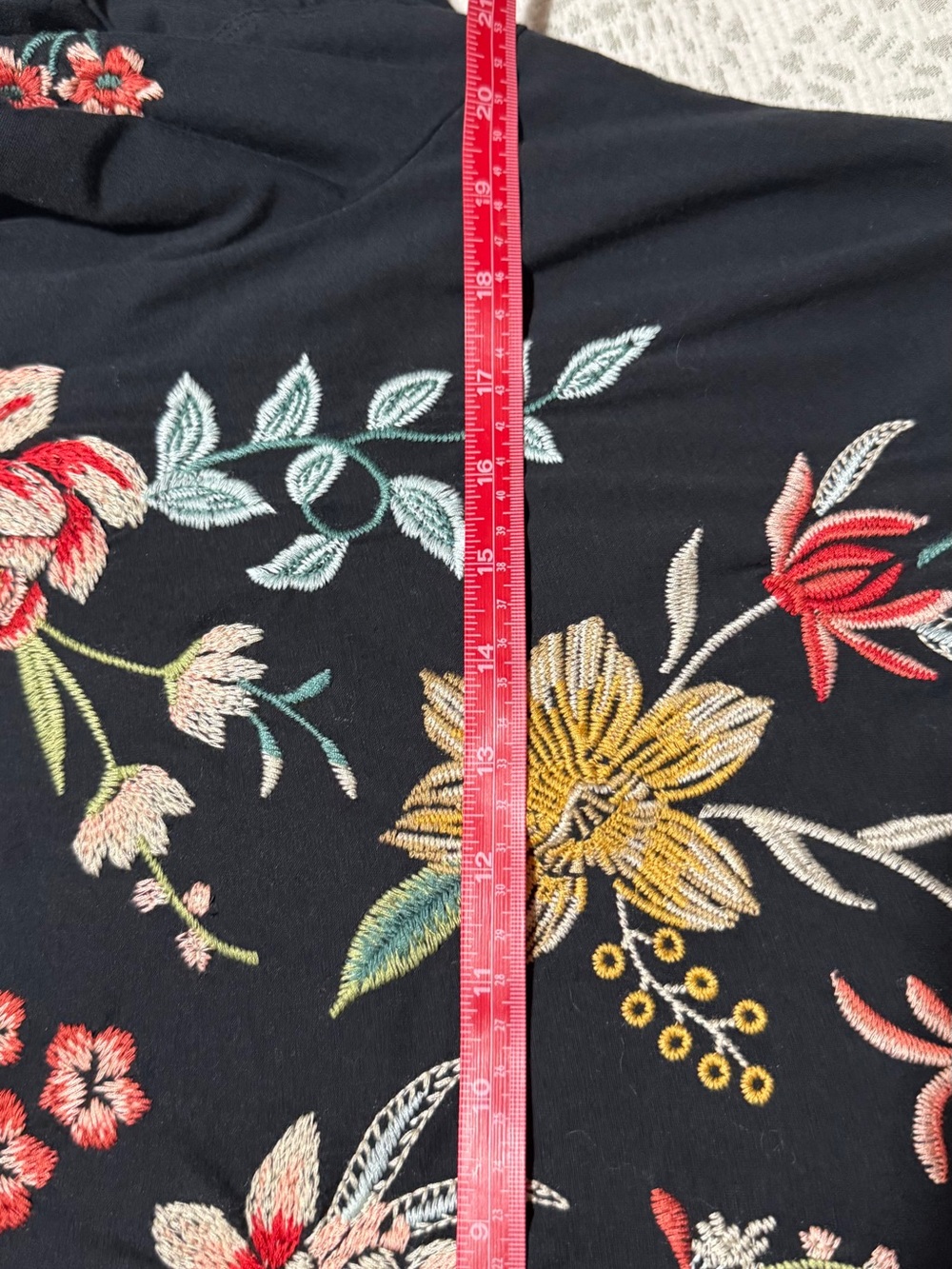 Johnny Was Black Floral Embroidered Mini Dress - Picture 5 of 5